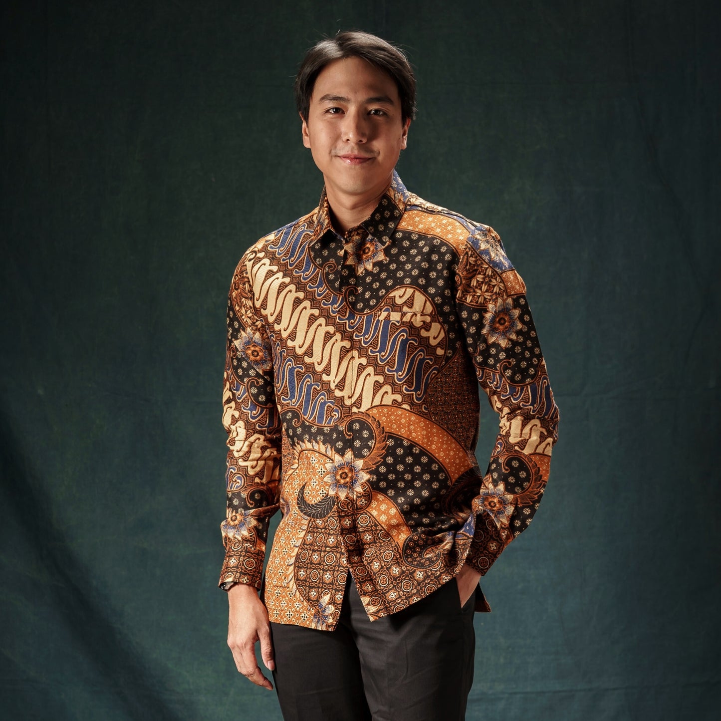 Sailendra - Mandalas Premium Men's Long Sleeve Batik Shirt