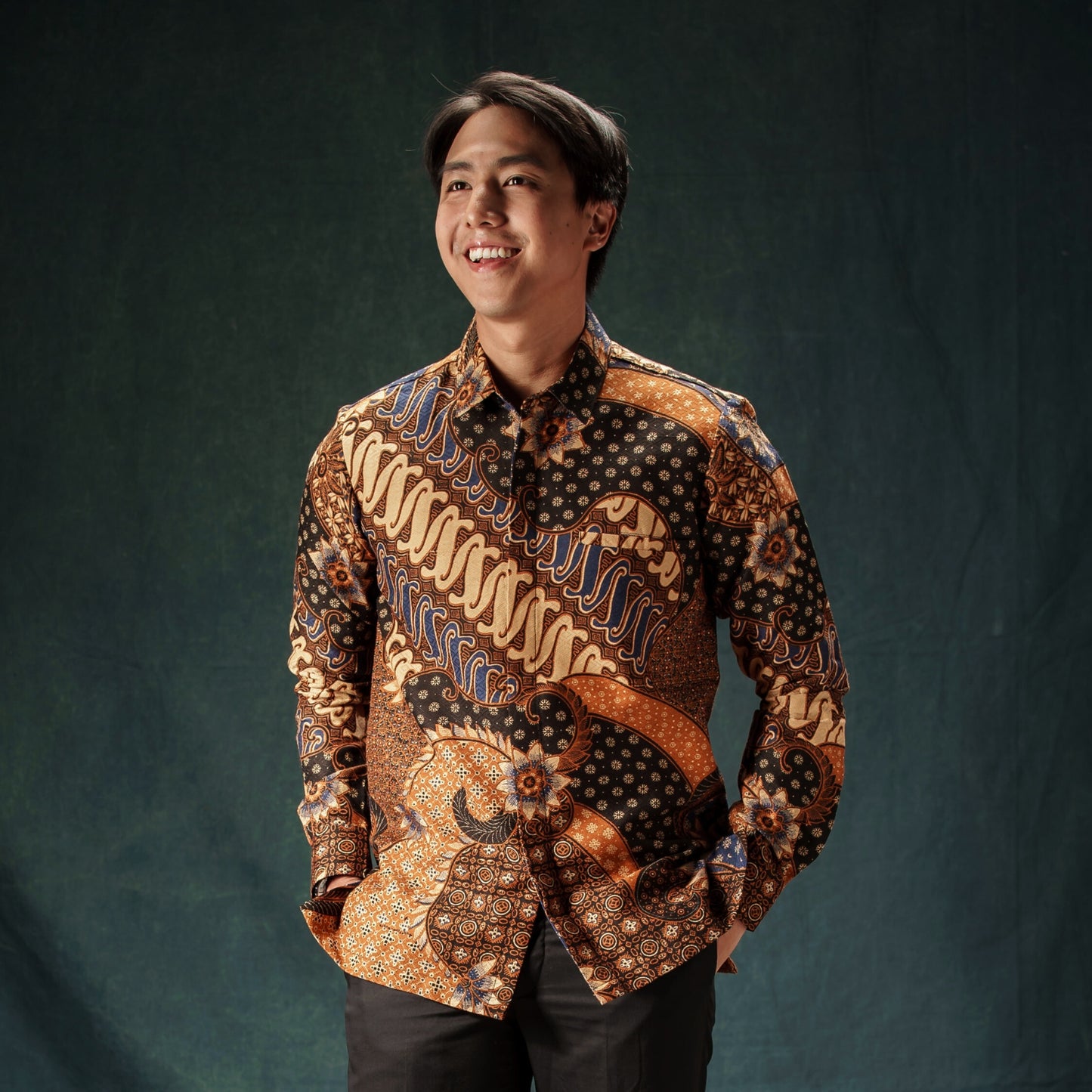 Sailendra - Mandalas Premium Men's Long Sleeve Batik Shirt