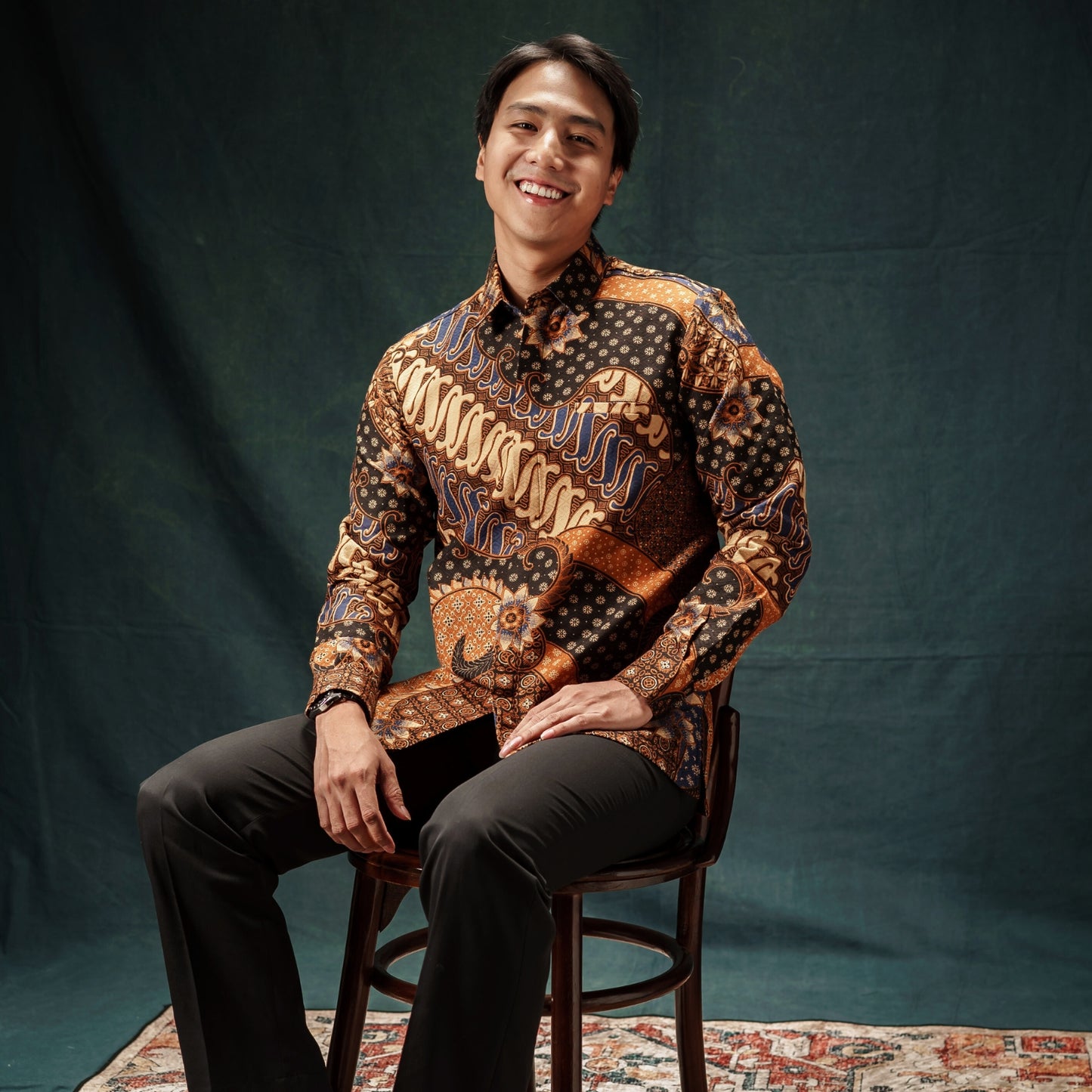 Sailendra - Mandalas Premium Men's Long Sleeve Batik Shirt
