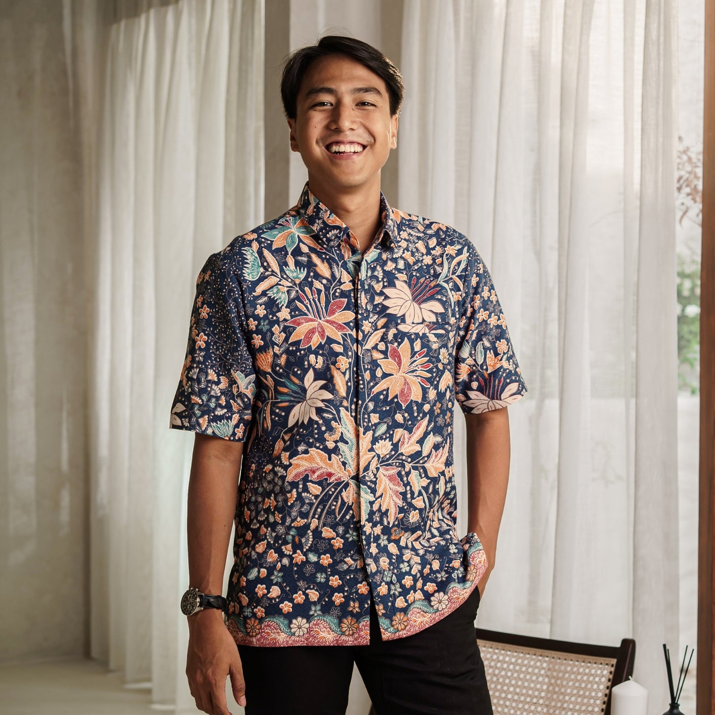 Simba - Mandalas Premium Men's Short Sleeve Batik Shirt