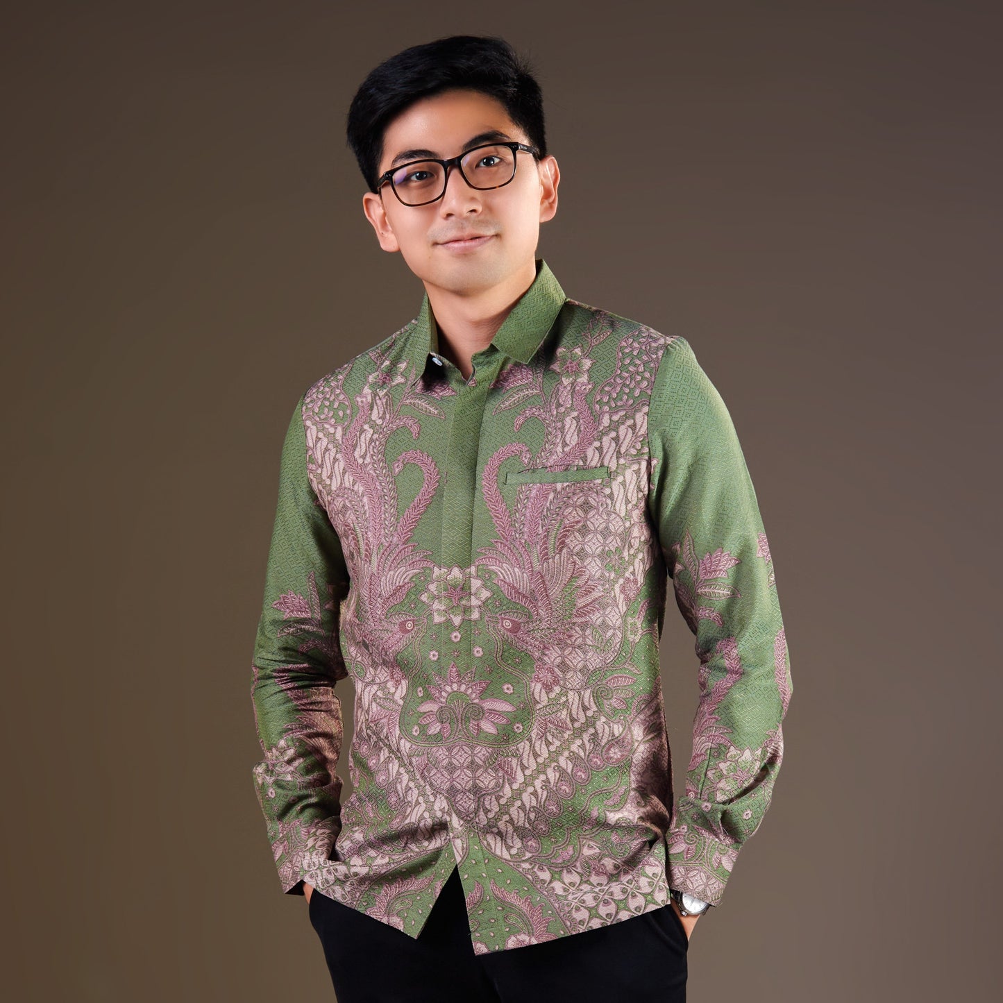 Verdanta - Mandalas Premium Men's Long Sleeve Batik Shirt