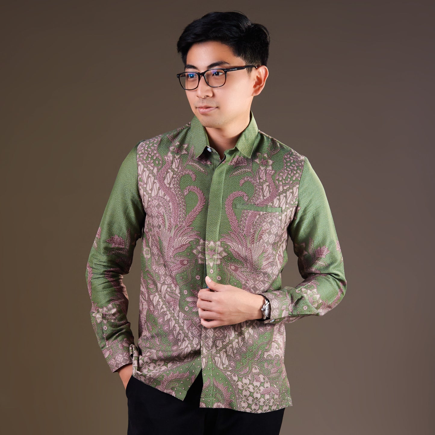 Verdanta - Mandalas Premium Men's Long Sleeve Batik Shirt
