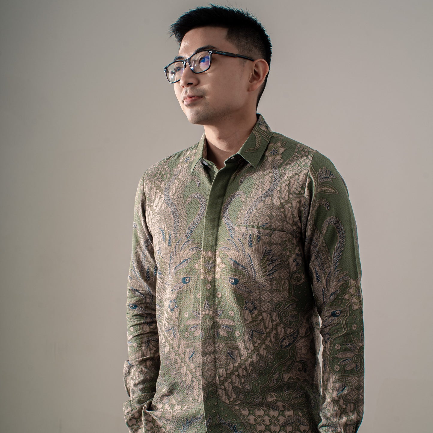 Verdanta - Mandalas Premium Men's Long Sleeve Batik Shirt