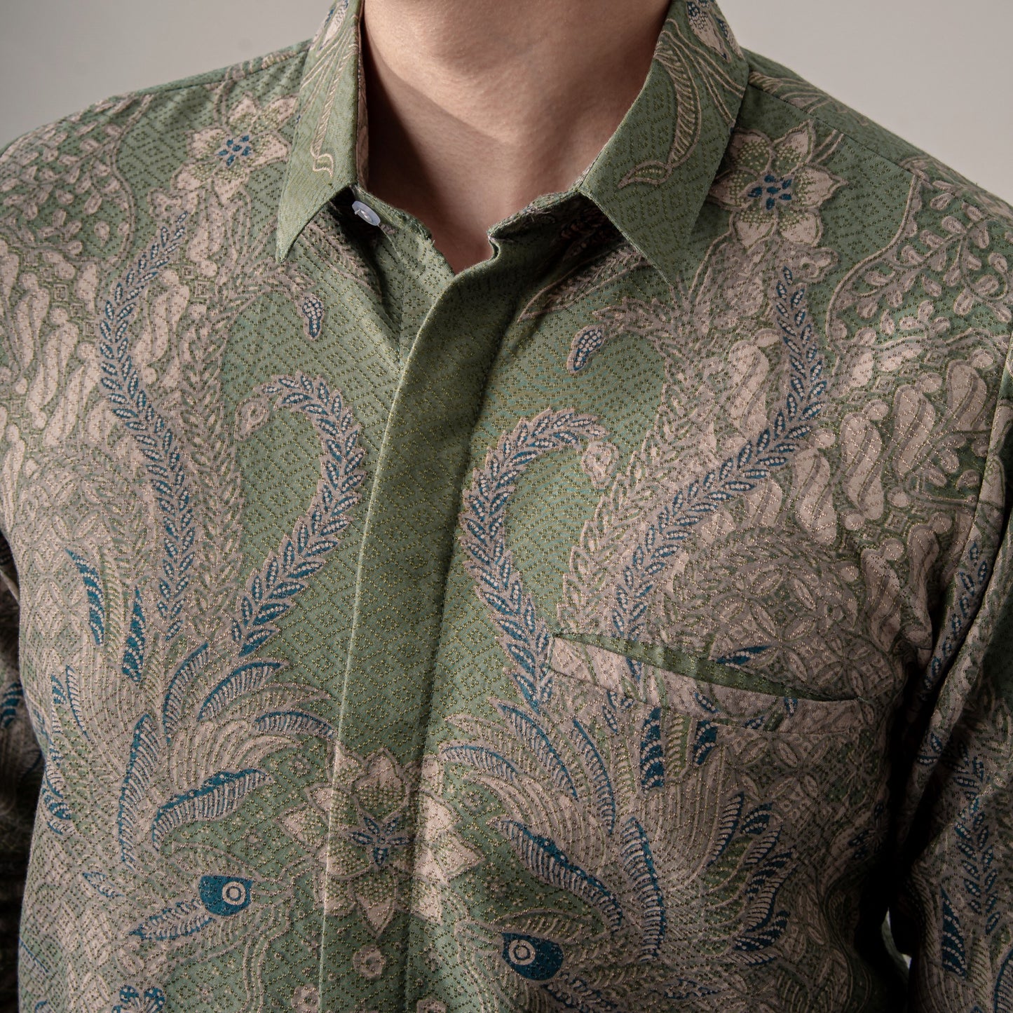Verdanta - Mandalas Premium Men's Long Sleeve Batik Shirt