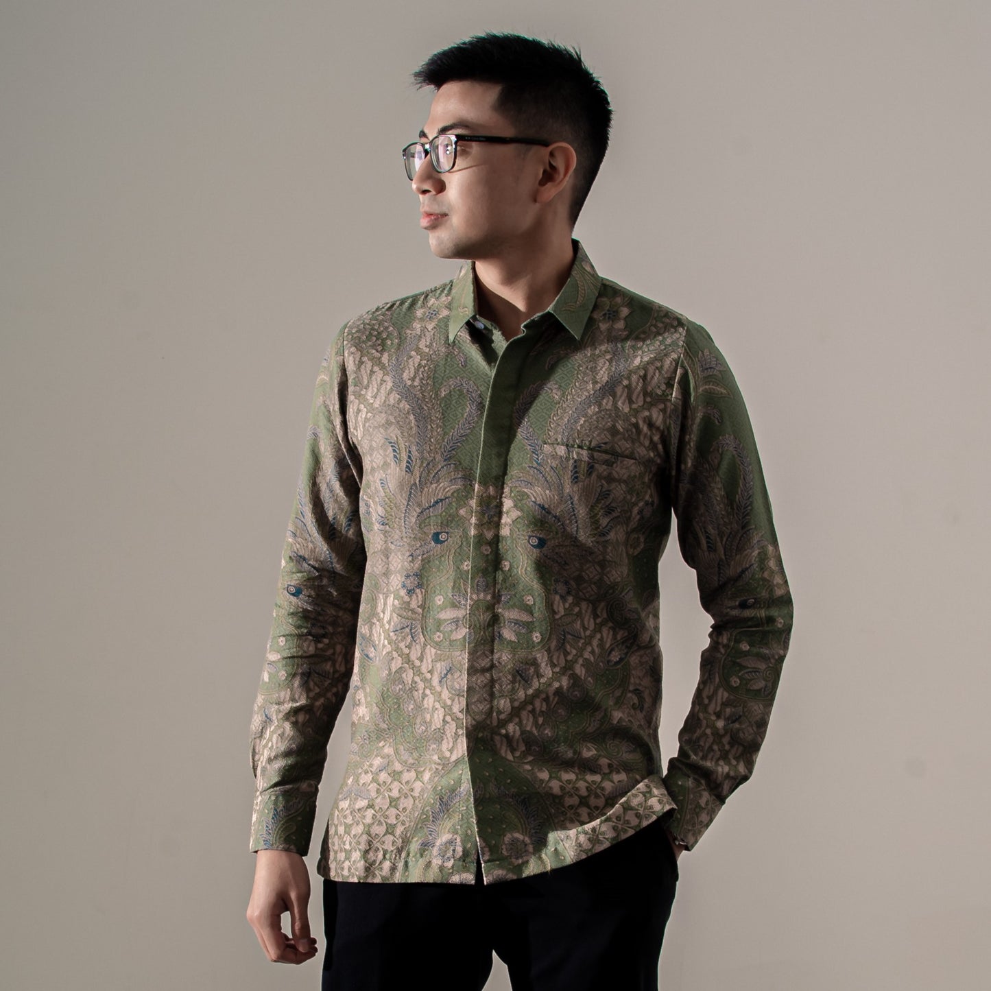 Verdanta - Mandalas Premium Men's Long Sleeve Batik Shirt