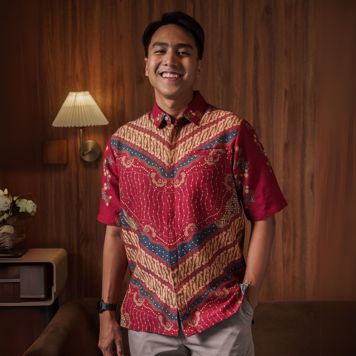 Vira - Mandalas Premium Men's Short Sleeve Batik Shirt