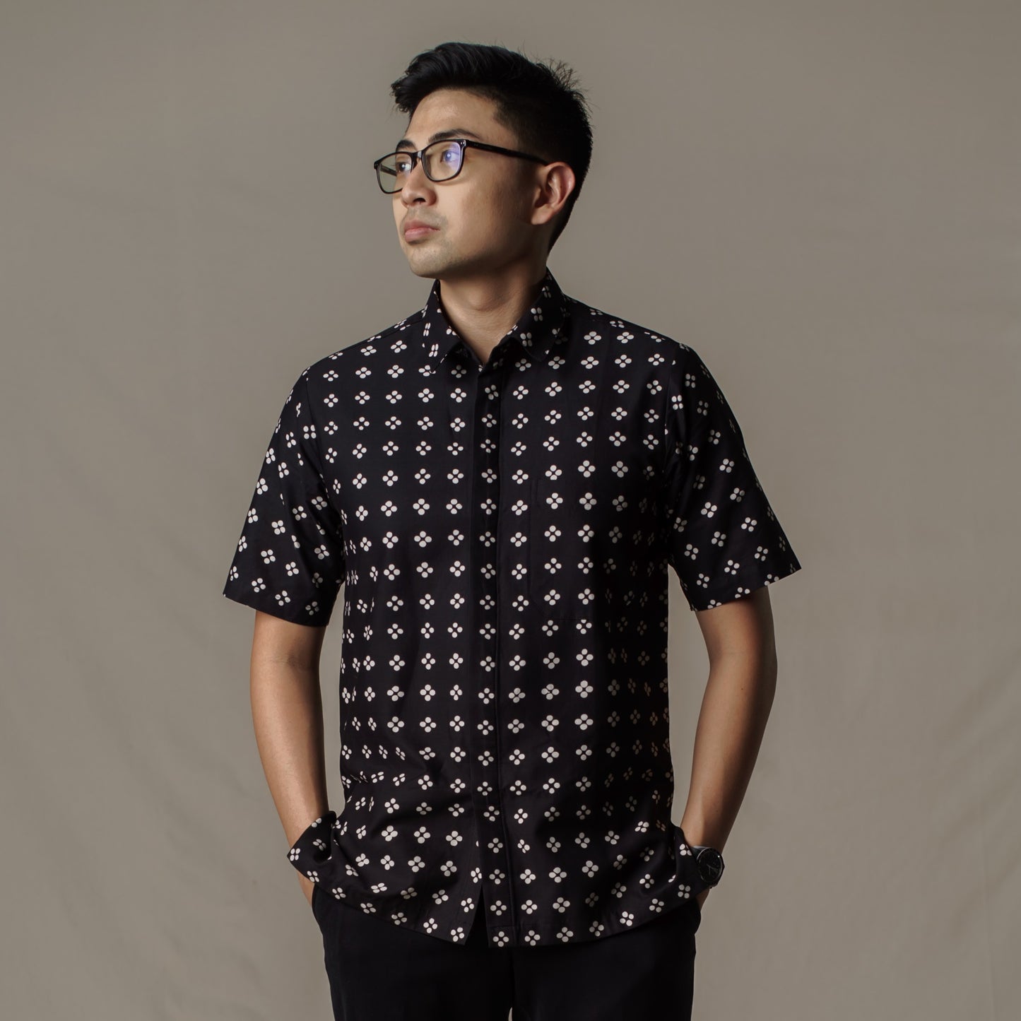 Wahitam - Mandalas Premium Men's Short Sleeve Batik Shirt