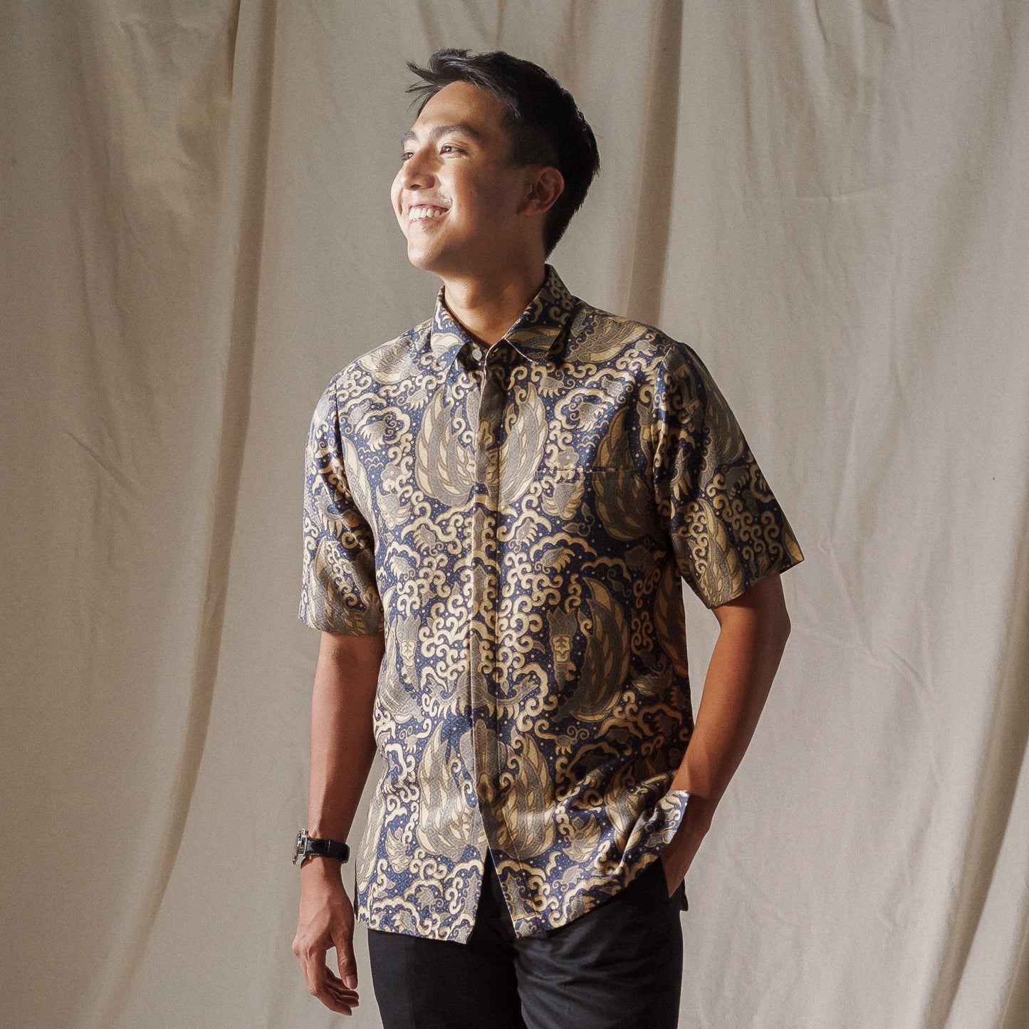 Wuranu - Mandalas Men's Short Sleeve Batik Shirt