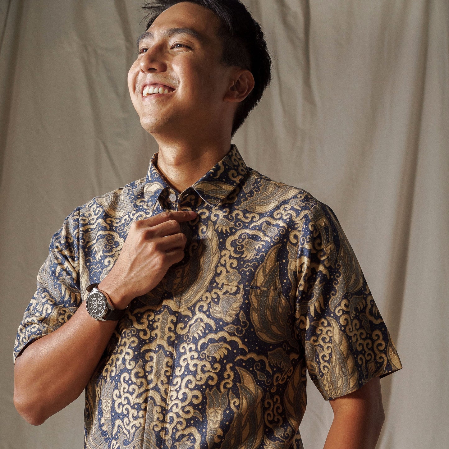 Wuranu - Mandalas Men's Short Sleeve Batik Shirt
