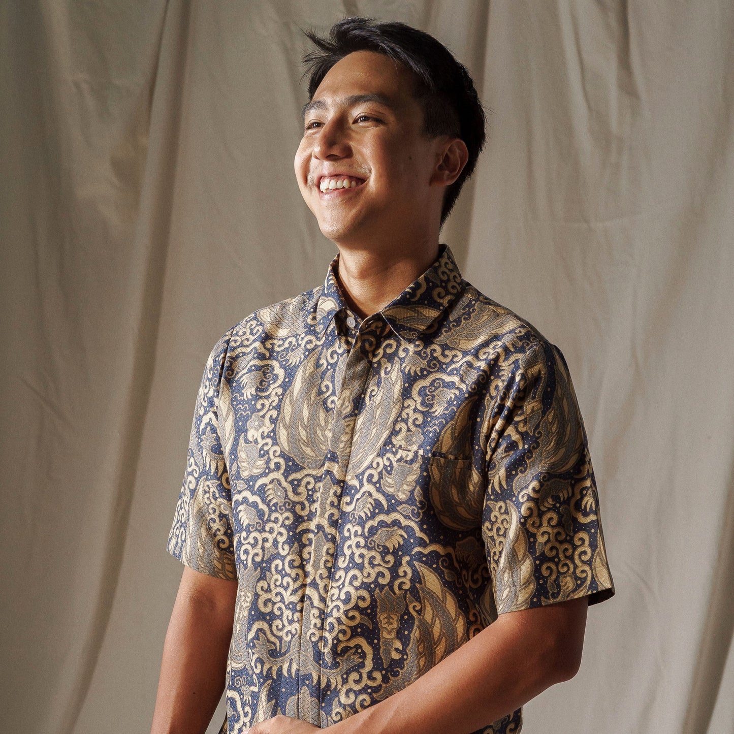 Wuranu - Mandalas Men's Short Sleeve Batik Shirt