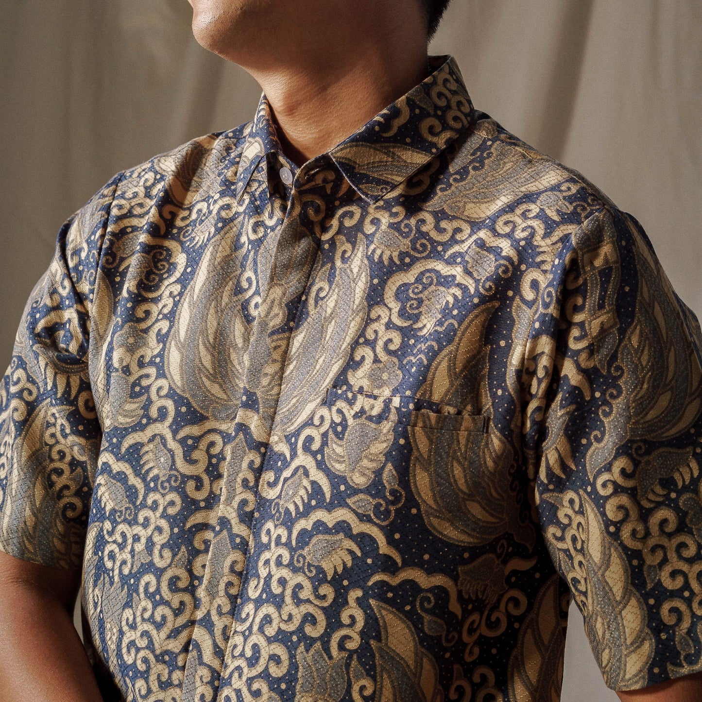Wuranu - Mandalas Men's Short Sleeve Batik Shirt