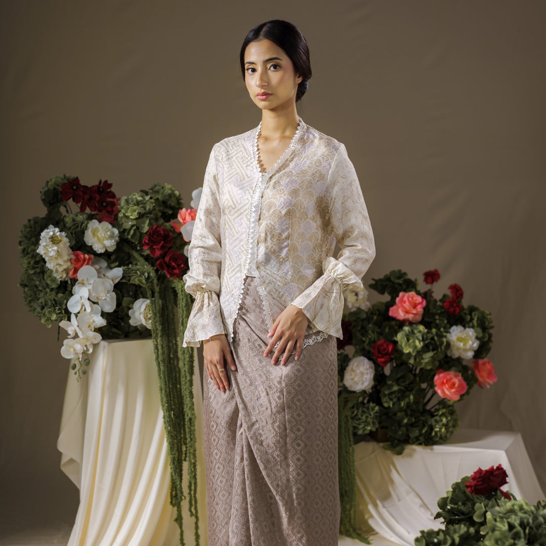 Dalilah Long Sleeve - Mandalas Top Kebaya Set Women's Outer Batik Embroidery Modern