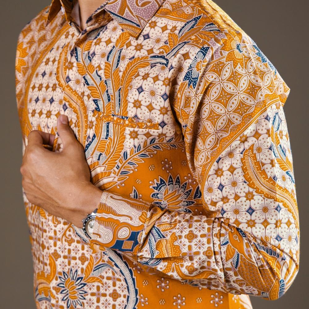 Meirine - Mandalas Premium Men's Long Sleeve Batik Shirt