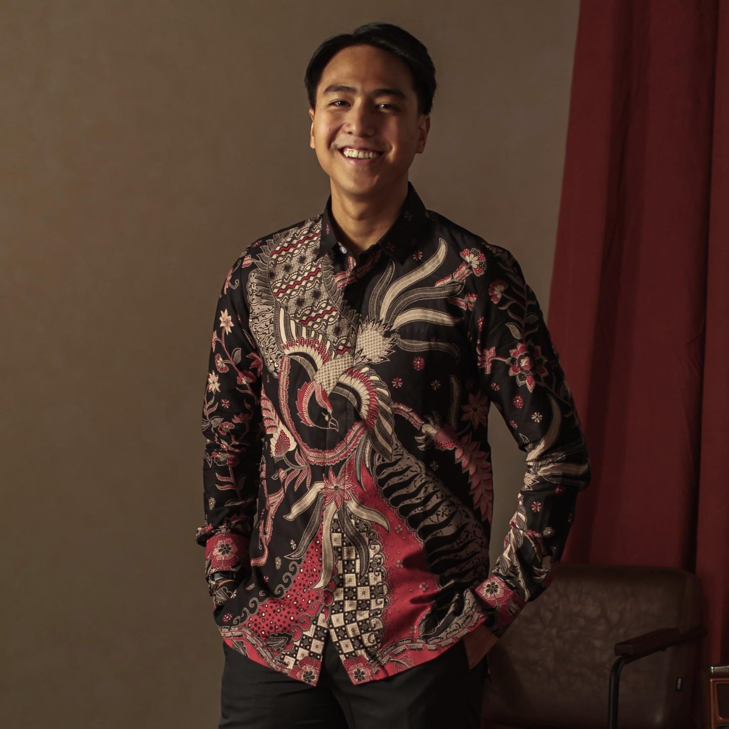 Skrodian - Mandalas Premium Men's Long Sleeve Batik Shirt