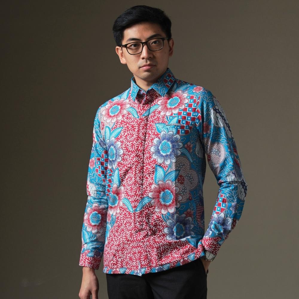 Vantelo - Mandalas Premium Men's Long Sleeve Batik Shirt