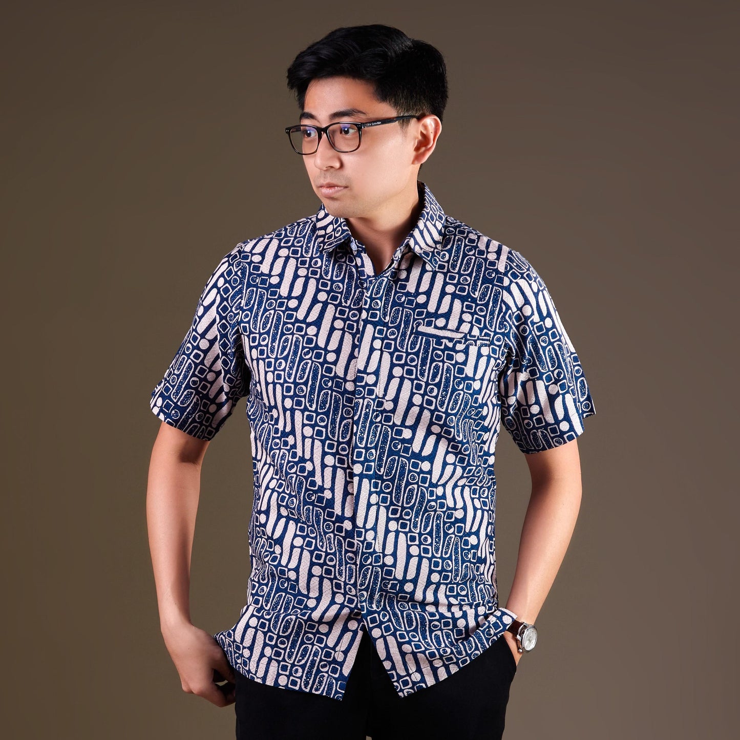 Bonazur - Mandalas Premium Men's Short Sleeve Batik Shirt