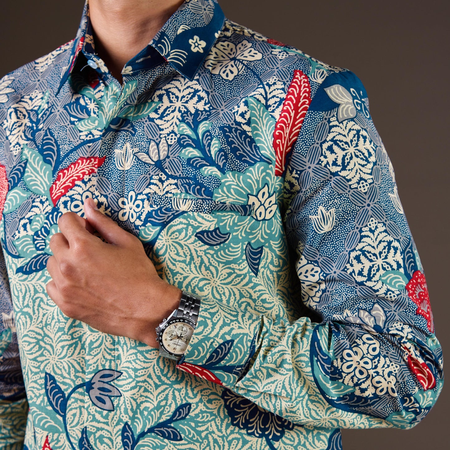 Blazur - Mandalas Premium Men's Long Sleeve Batik Shirt