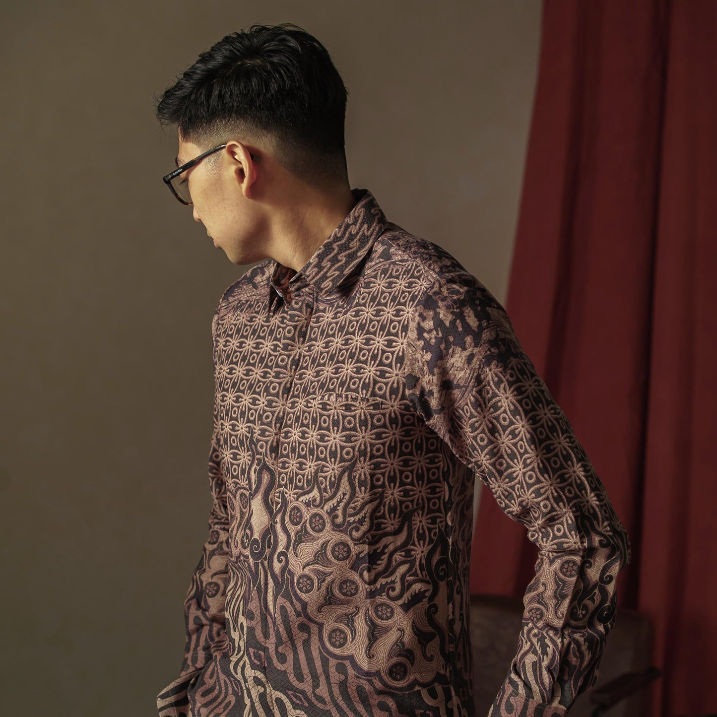 Yala - Mandalas Premium Men's Long Sleeve Batik Shirt