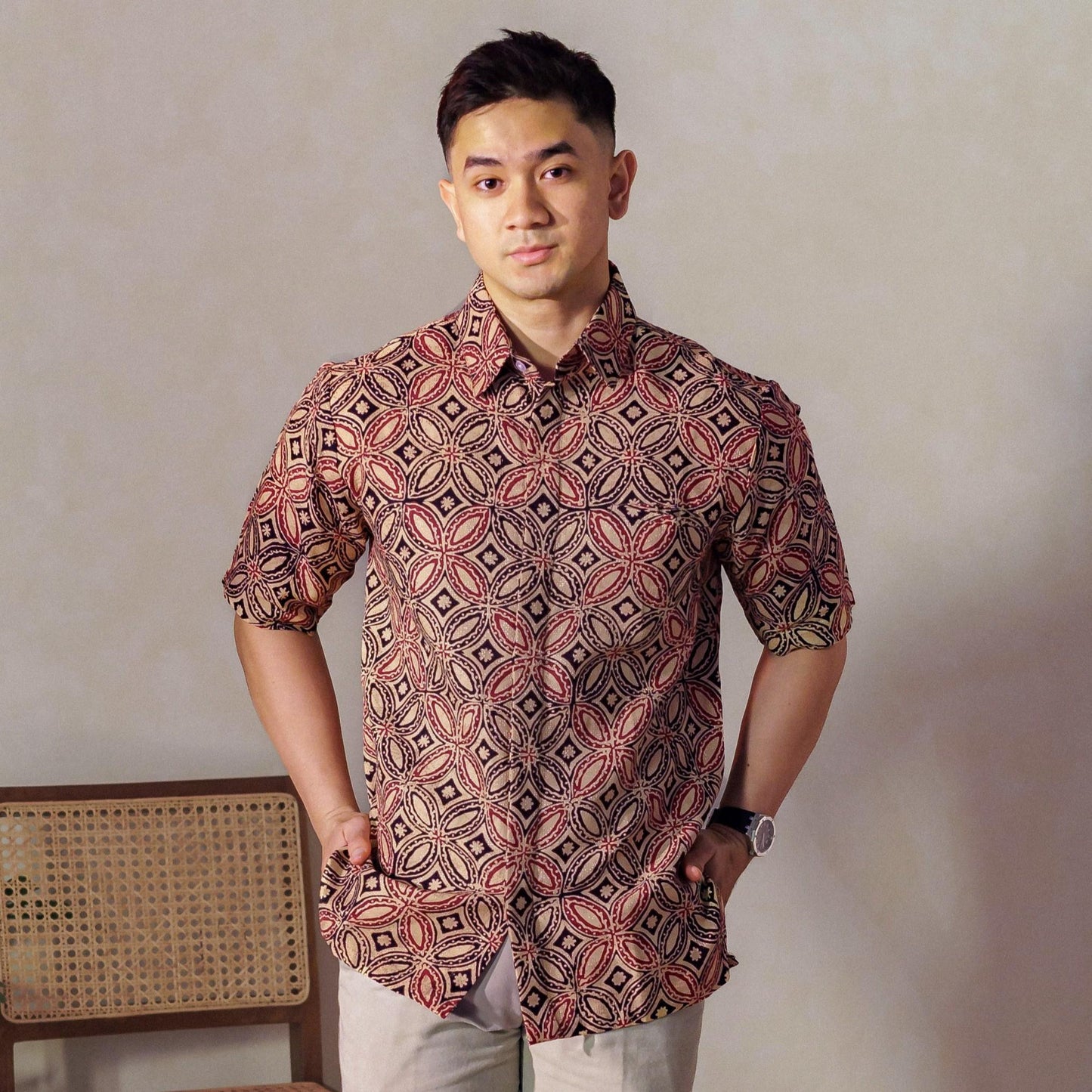 Bitawa - Mandalas Premium Men's Short Sleeve Batik Shirt