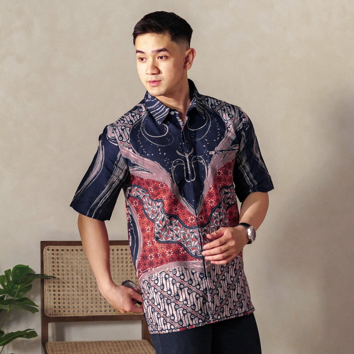 Angkasa - Mandalas Premium Men's Short Sleeve Batik Shirt
