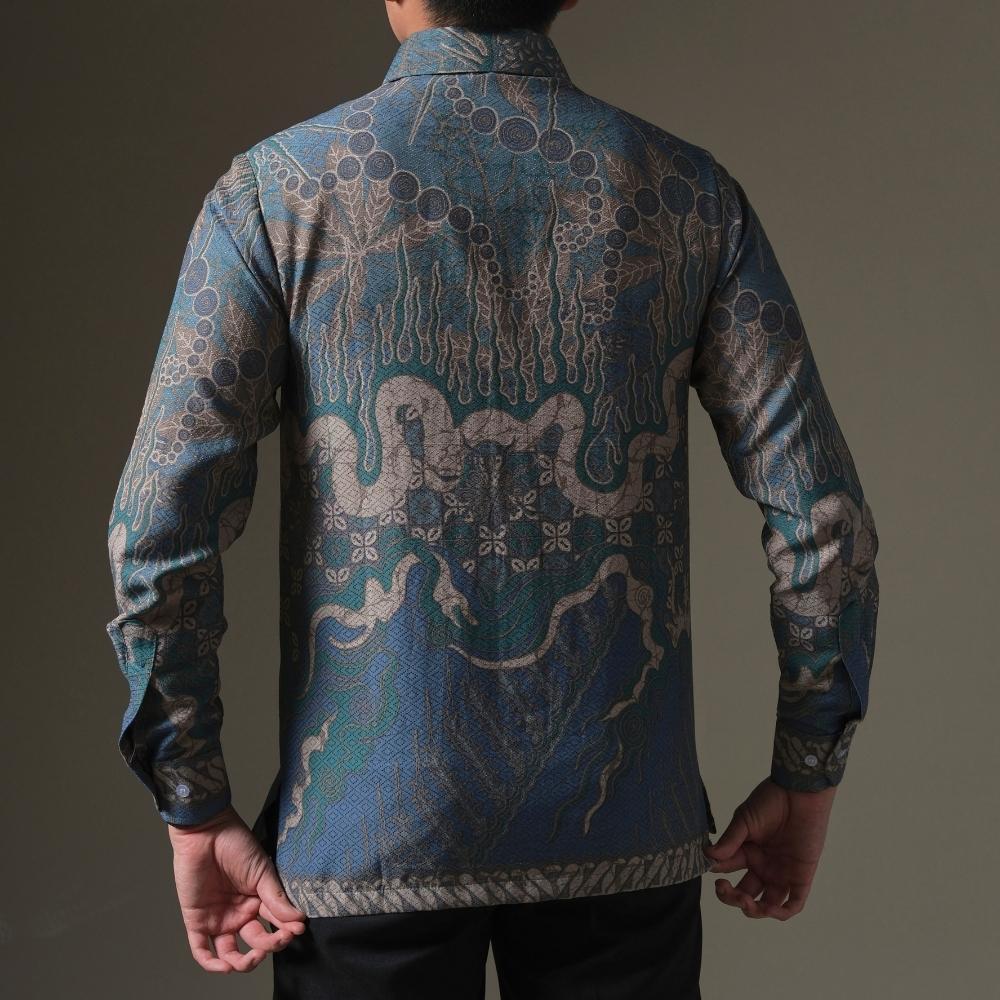 Fireblu - Mandalas Premium Men's Long Sleeve Batik Shirt