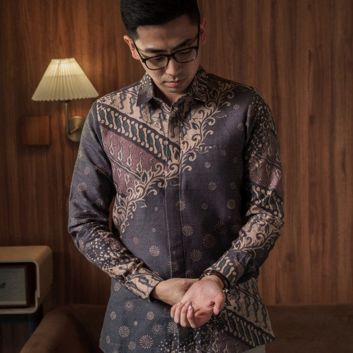 Divel - Mandalas Men's Long Sleeve Batik Shirt