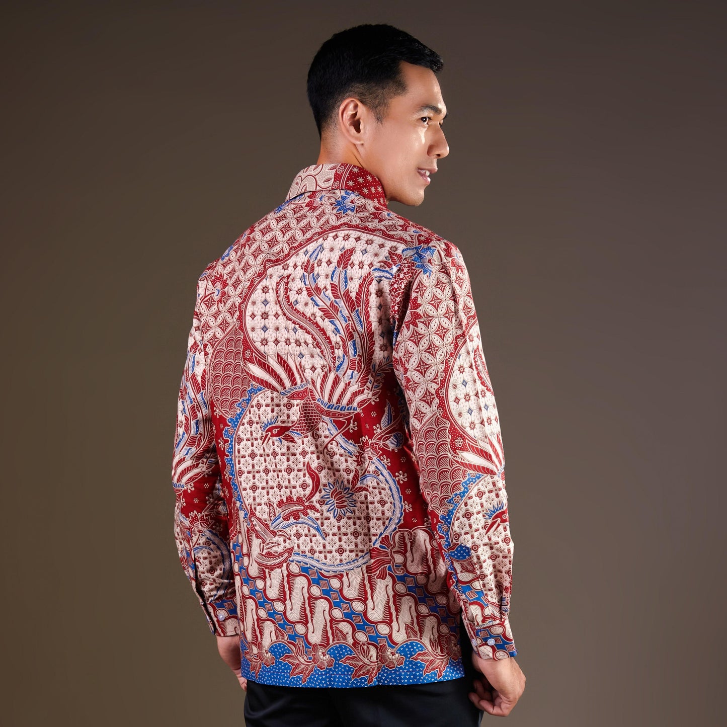 Meiberi - Mandalas Premium Men's Long Sleeve Batik Shirt