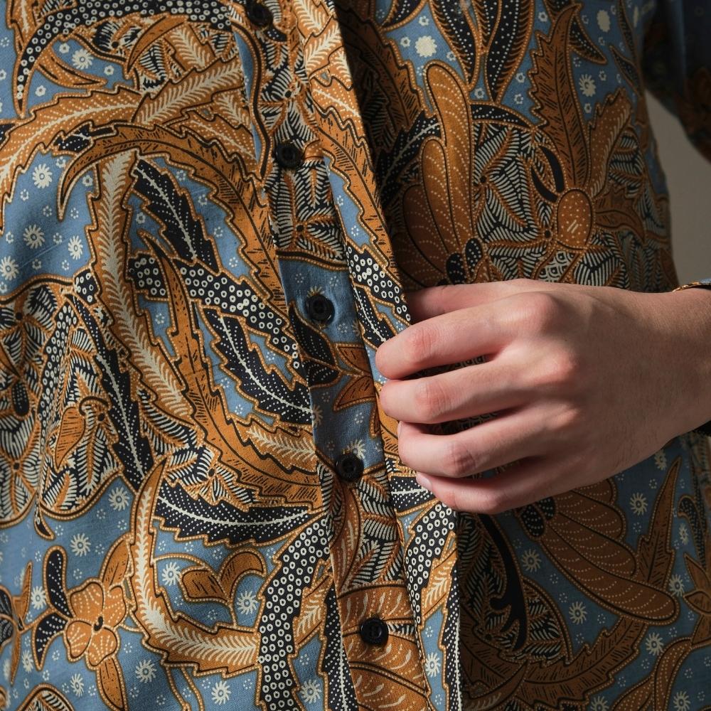 Guravin - Mandalas Premium Men's Long Sleeve Batik Shirt