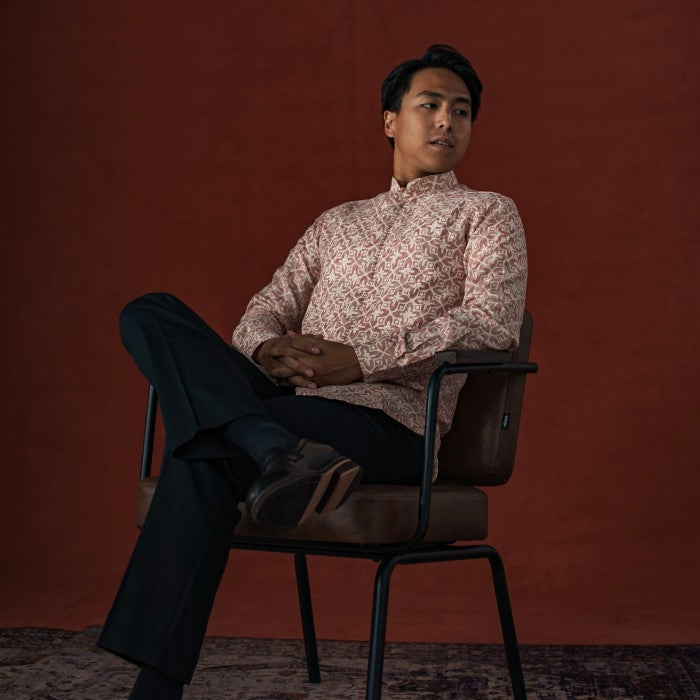 Sajjan - Mandalas Koko Premium Men's Long Sleeve Batik Shirt