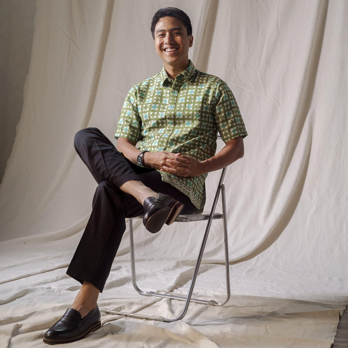 Astero - Mandalas Premium Men's Short Sleeve Batik Shirt