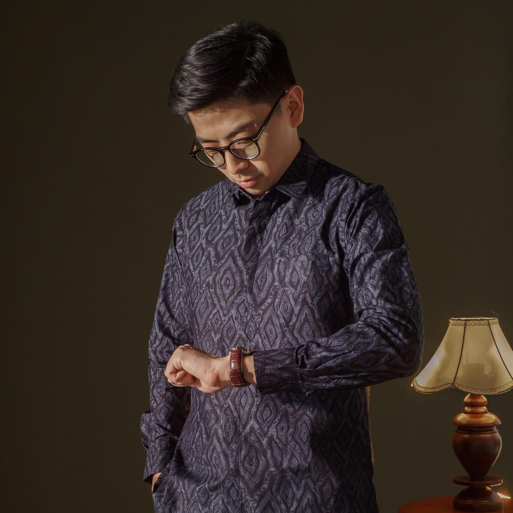 Megaver - Mandalas Premium Men's Long Sleeve Batik Shirt