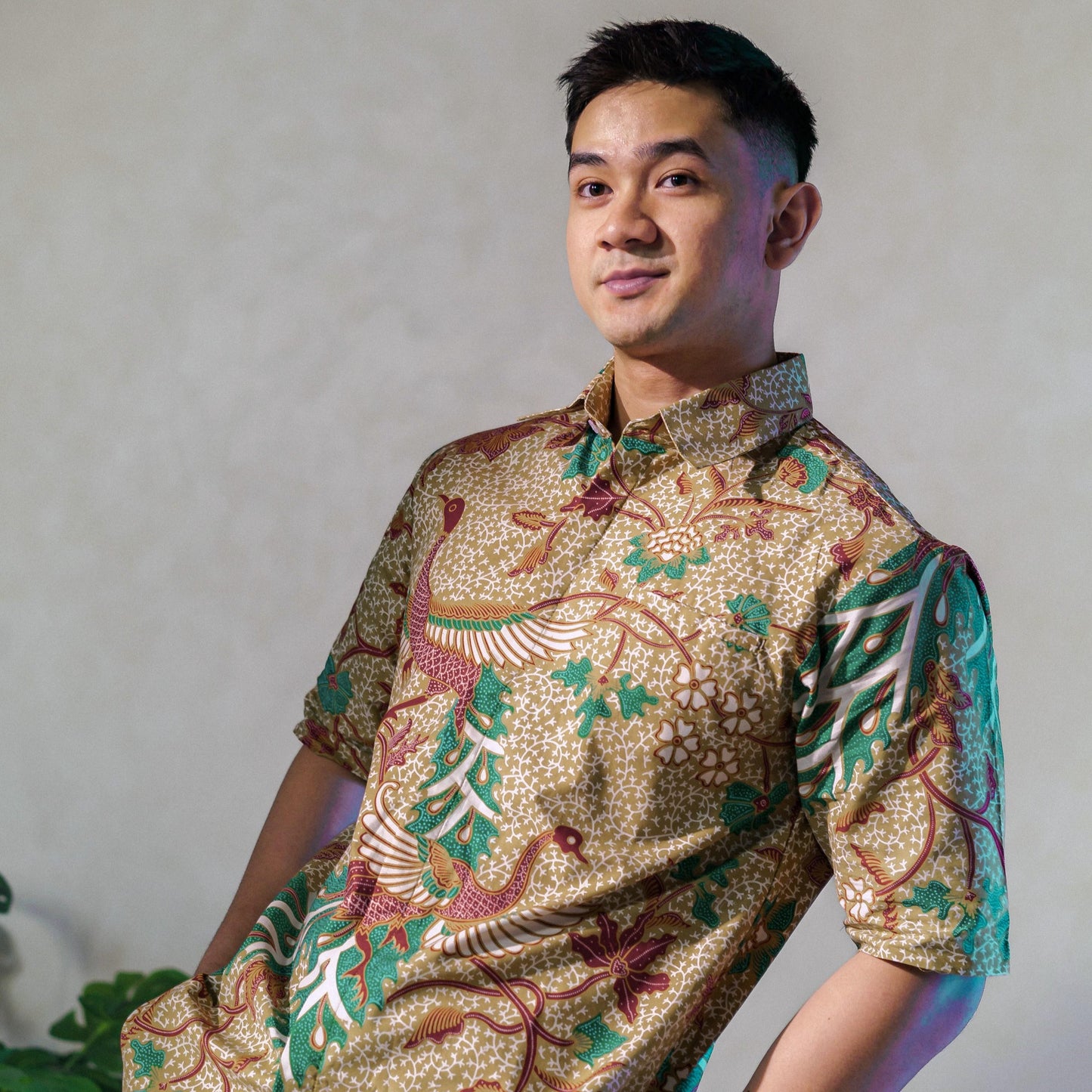 Trialon - Mandalas Premium Men's Short Sleeve Batik Shirt