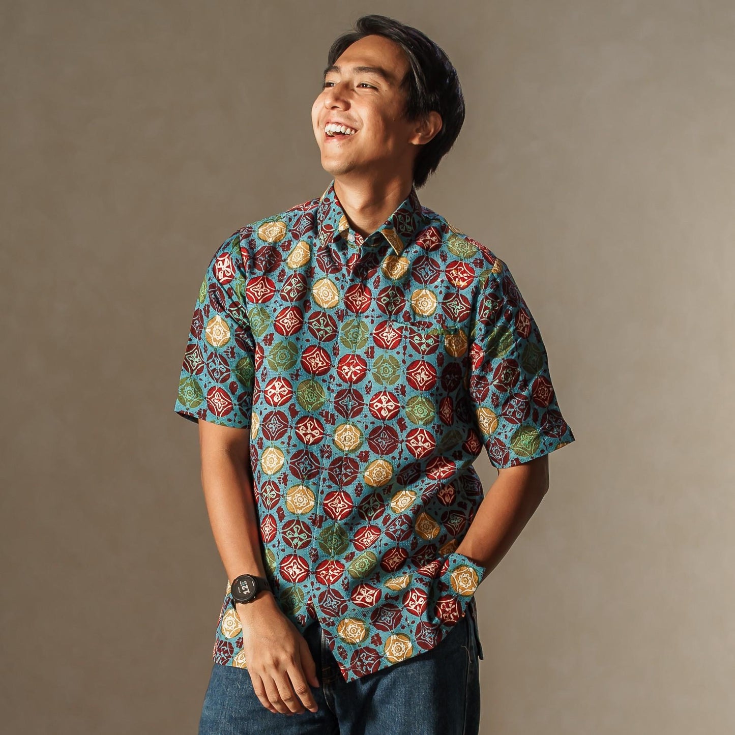 Barata - Mandalas Premium Men's Short Sleeve Batik Shirt