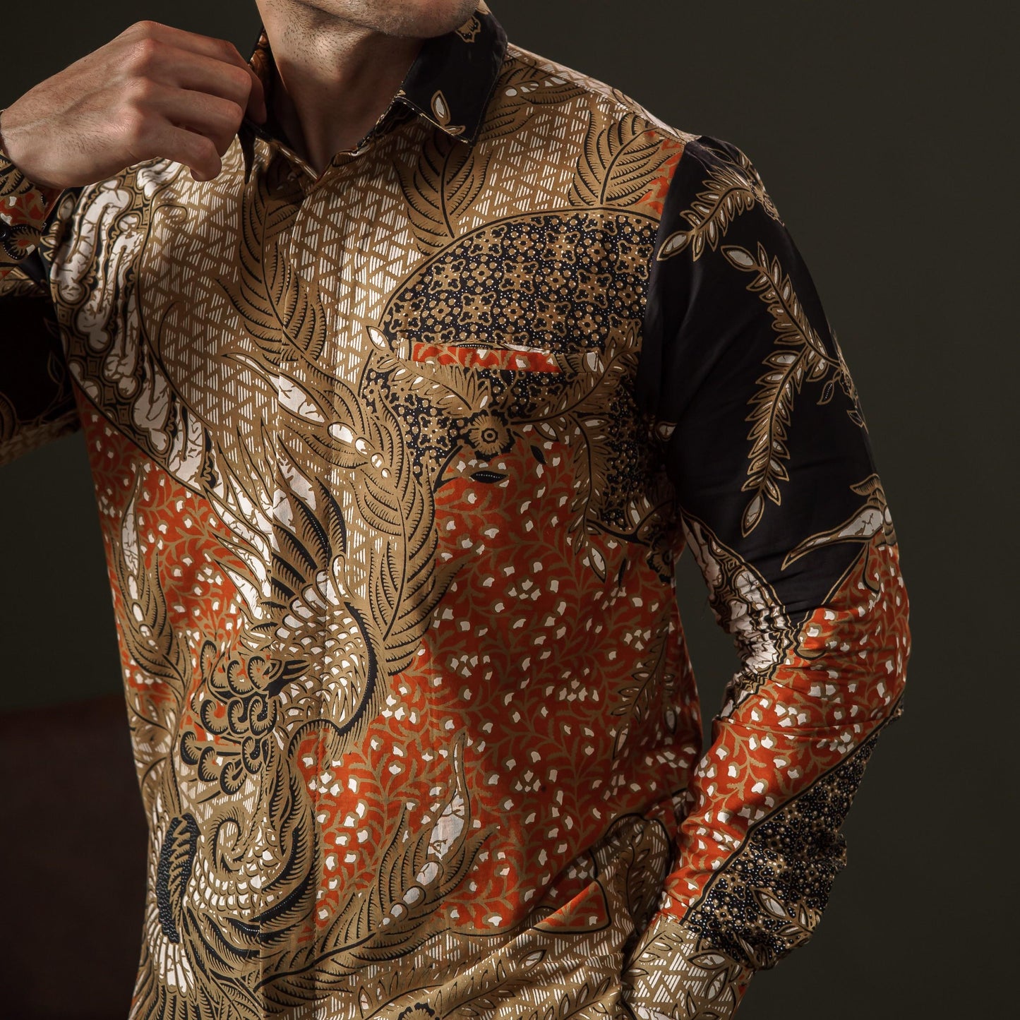 Ardapana - Mandalas Premium Men's Long Sleeve Batik Shirt