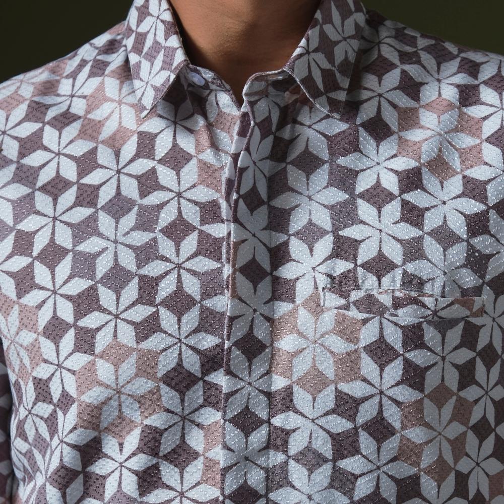 Surya - Mandalas Premium Men's Short Sleeve Batik Shirt
