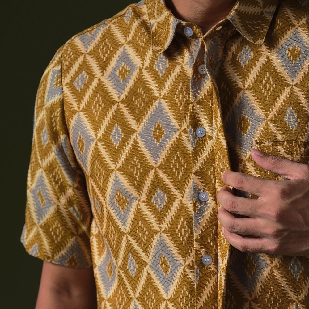 Tumas - Mandalas Premium Men's Short Sleeve Batik Shirt