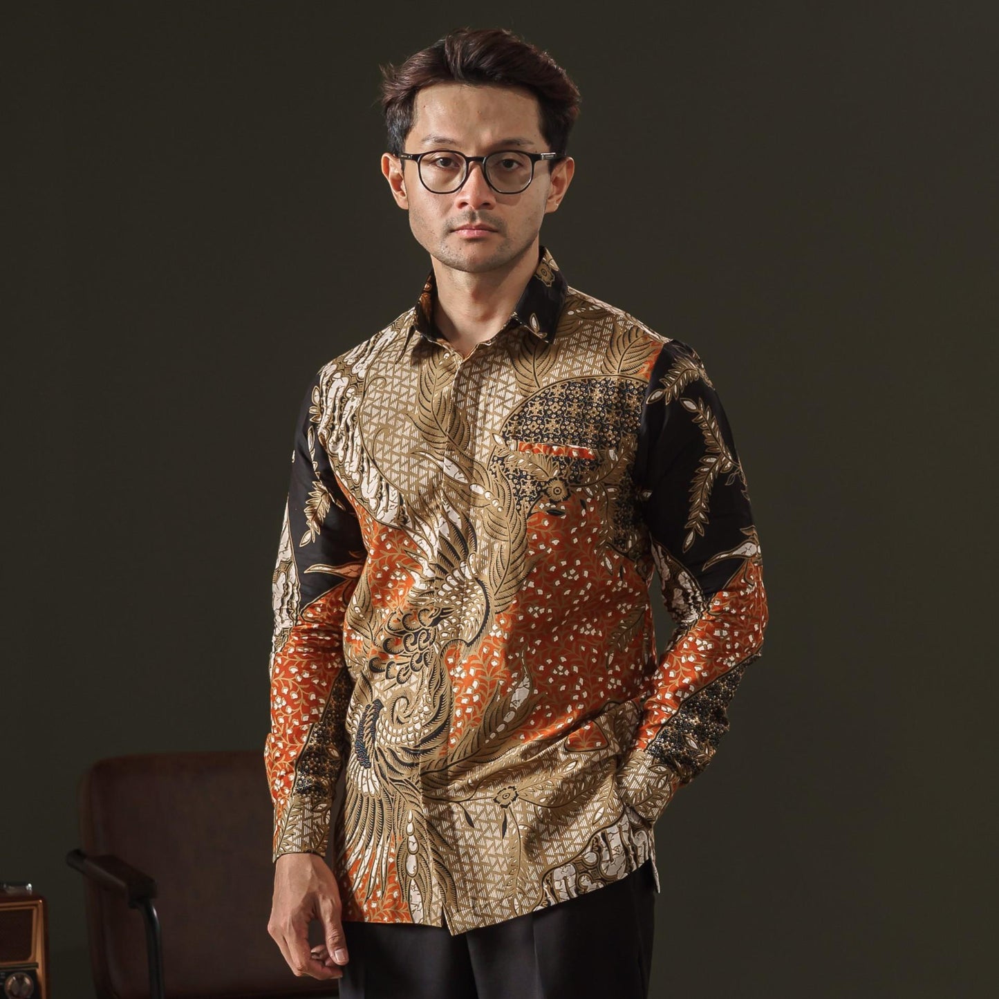 Ardapana - Mandalas Premium Men's Long Sleeve Batik Shirt