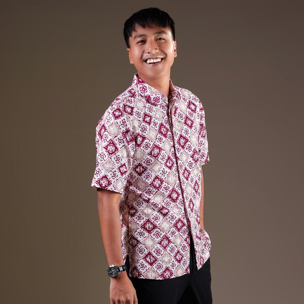 Savino - Mandalas Premium Men's Short Sleeve Batik Shirt