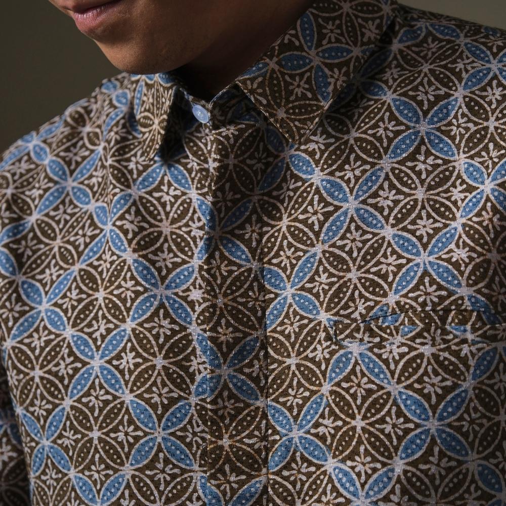Hejoru - Mandalas Premium Men's Short Sleeve Batik Shirt