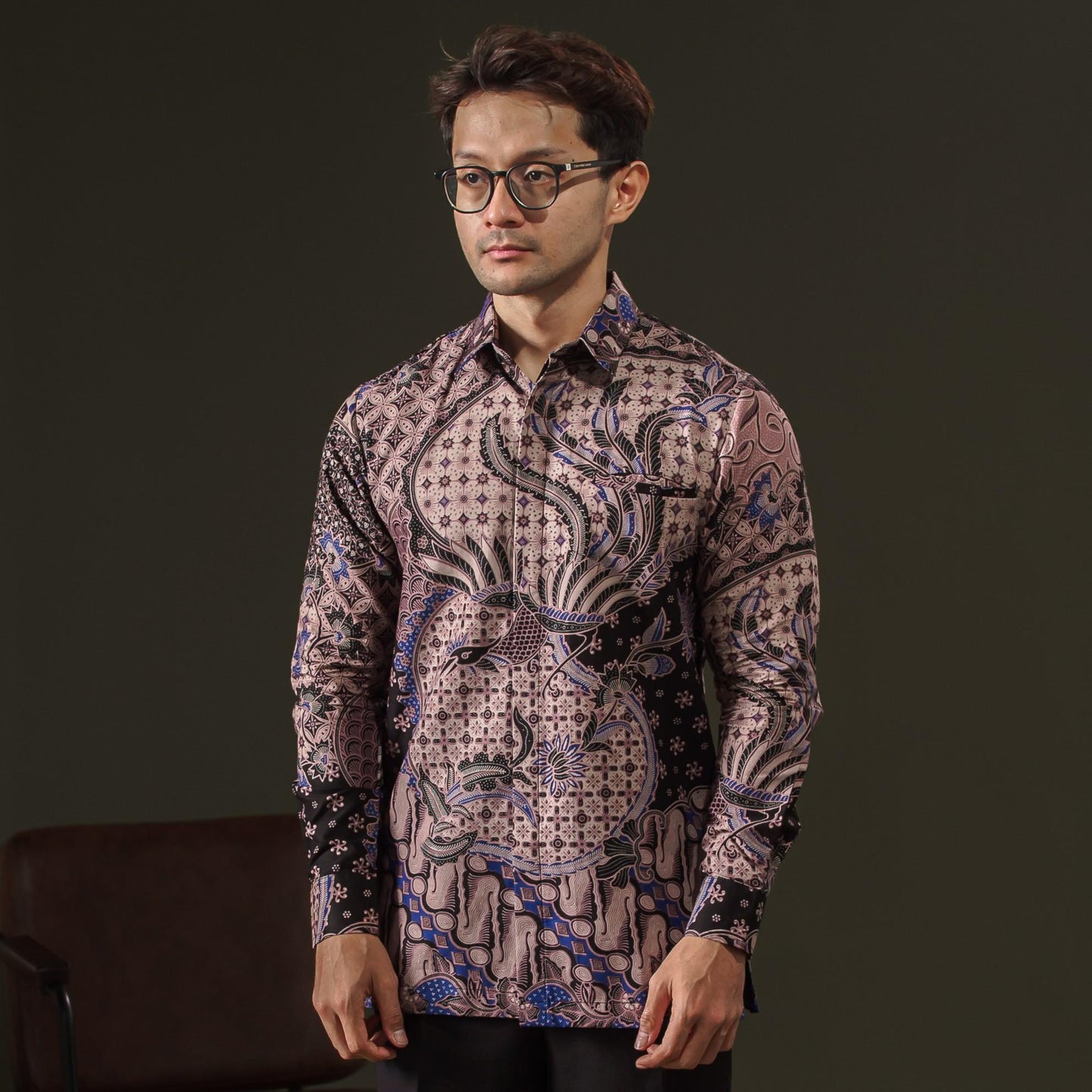 Meikasa - Mandalas Premium Men's Long Sleeve Batik Shirt