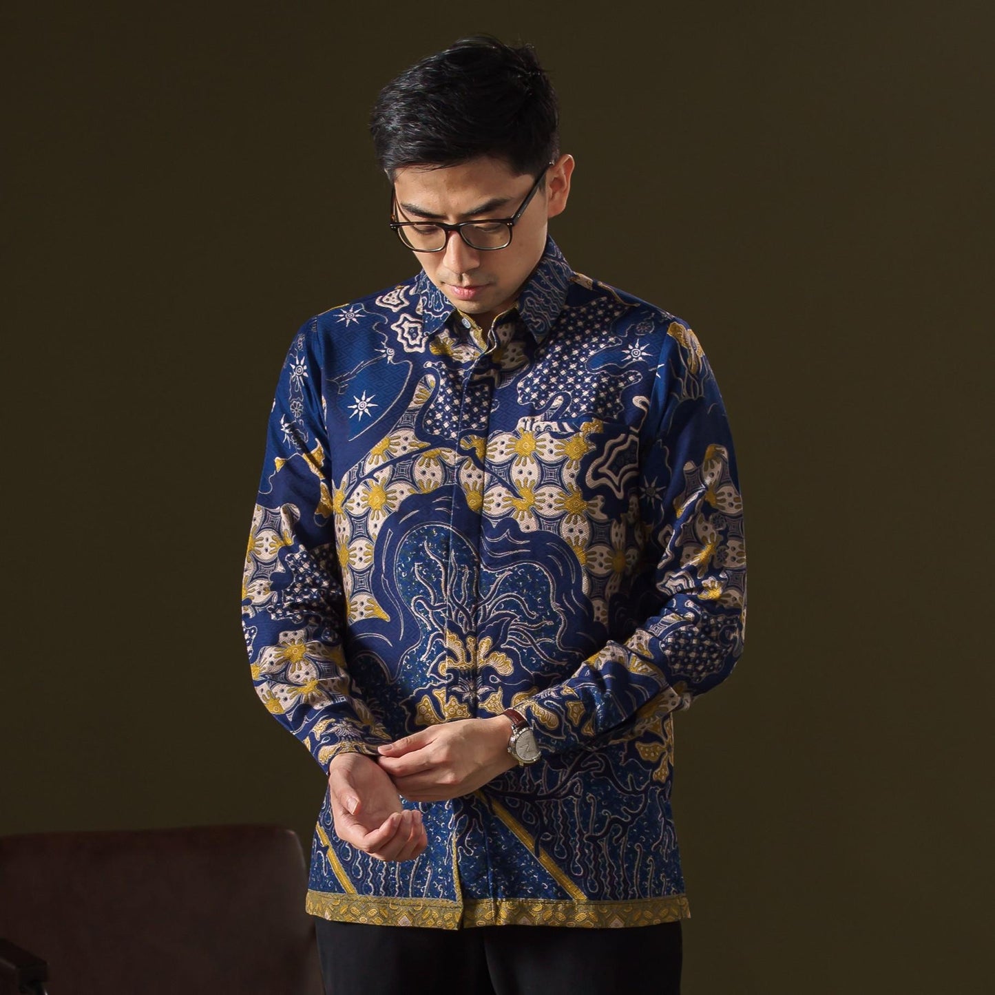 Semilir - Mandalas Premium Men's Long Sleeve Batik Shirt