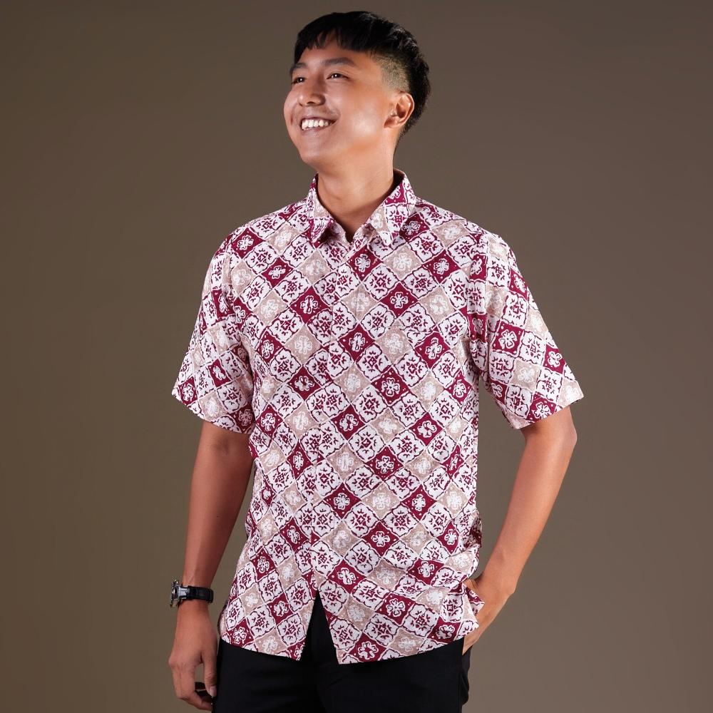 Savino - Mandalas Premium Men's Short Sleeve Batik Shirt