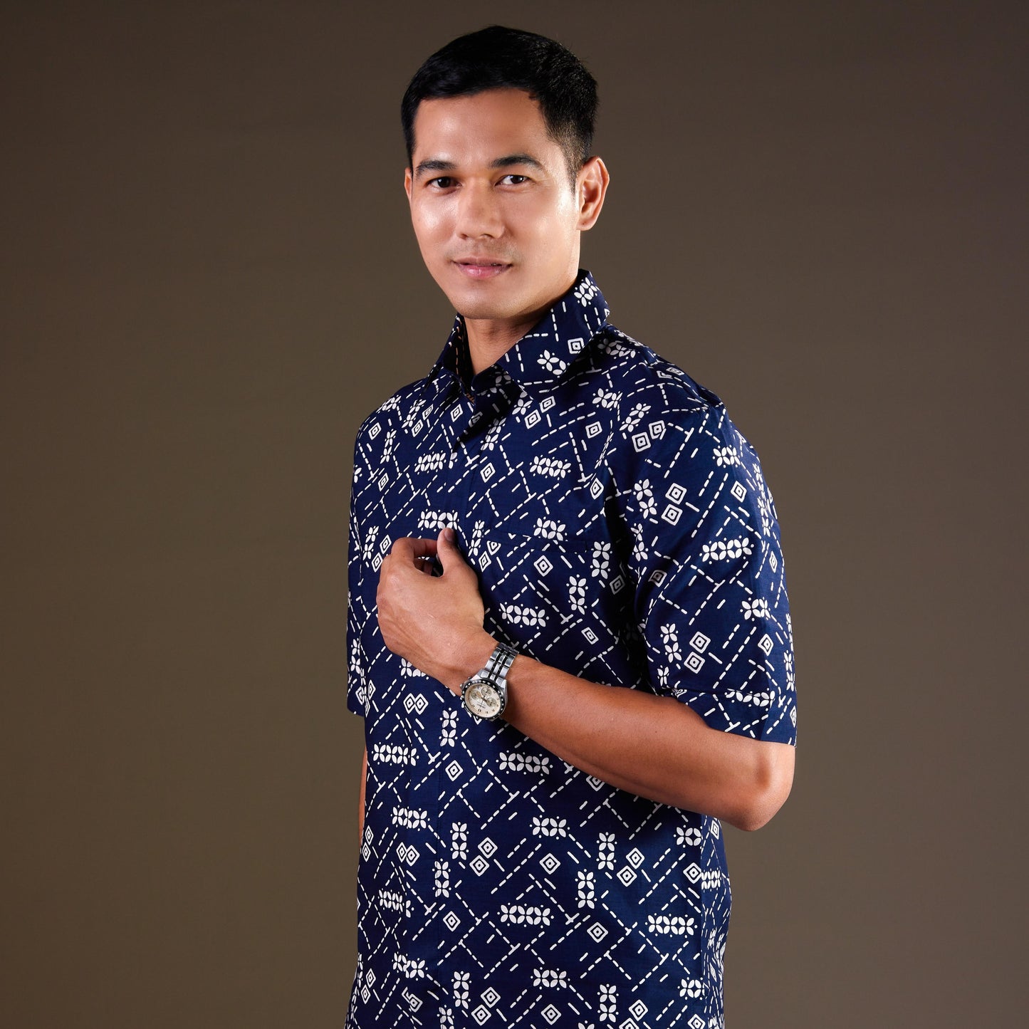 Naru - Mandalas Premium Men's Short Sleeve Batik Shirt