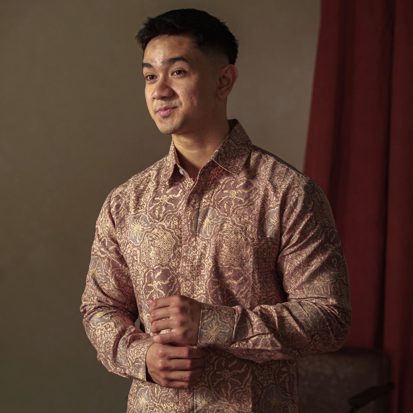 Mazen - Mandalas Premium Men's Long Sleeve Batik Shirt