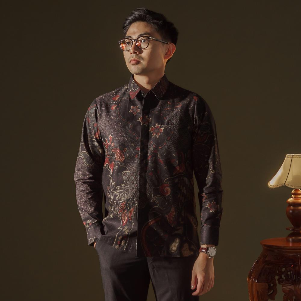 Pangestu - Mandalas Premium Men's Long Sleeve Batik Shirt