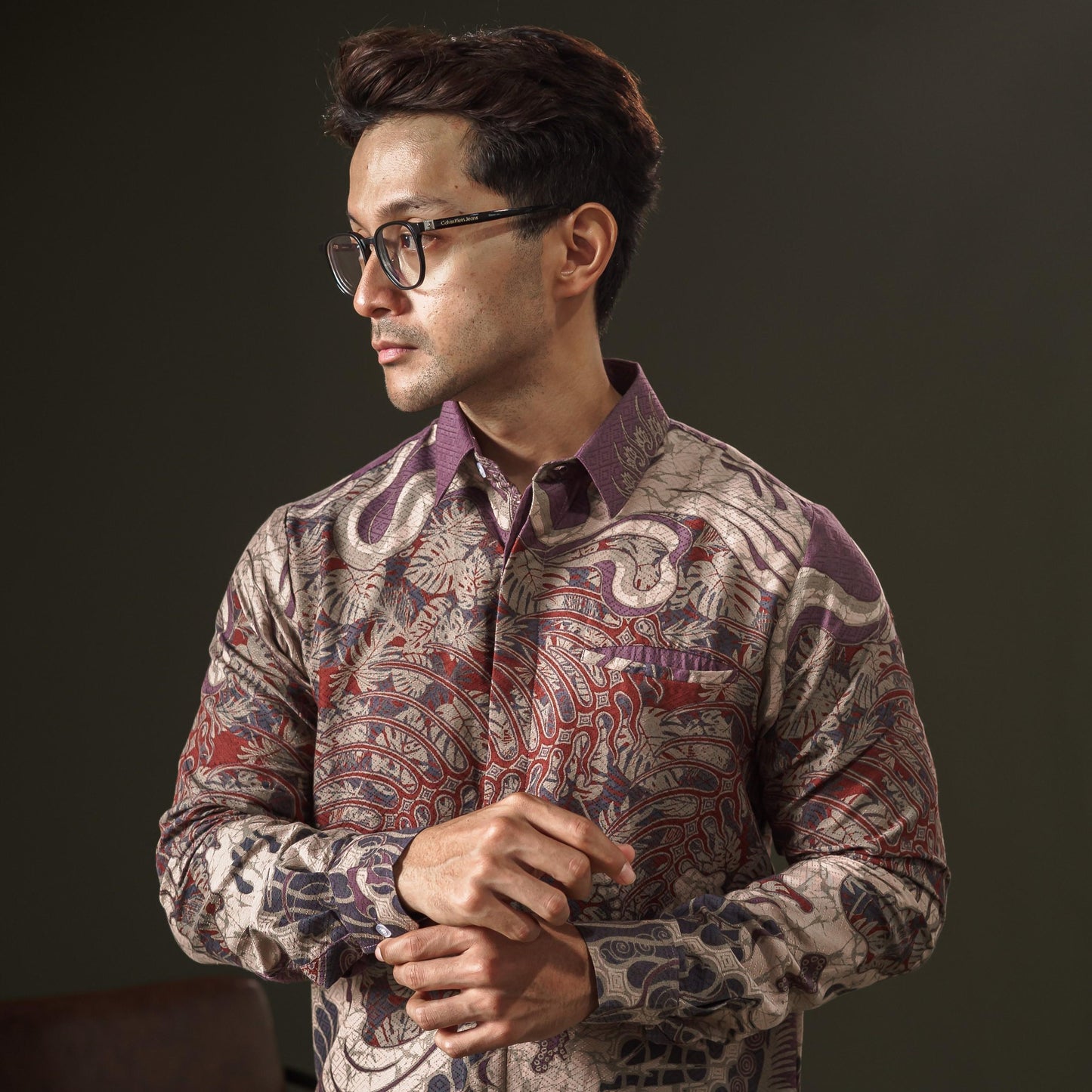 Arakan - Mandalas Premium Men's Long Sleeve Batik Shirt