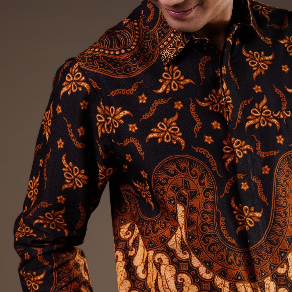 Garanung - Mandalas Premium Men's Long Sleeve Batik Shirt