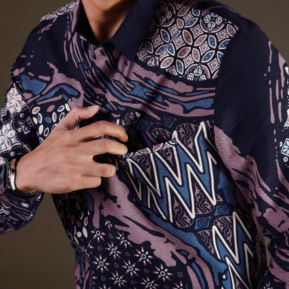 Spirula - Mandalas Premium Men's Long Sleeve Batik Shirt
