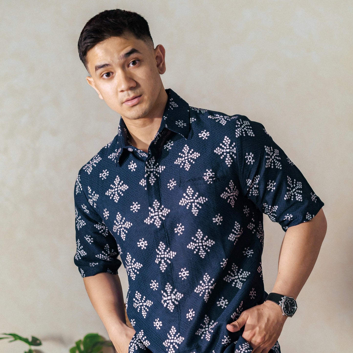 Polar - Mandalas Premium Men's Short Sleeve Batik Shirt