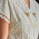 Celina Lengan Pendek - Mandalas Atasan Kebaya Wanita Outer Katun Bordir Modern - Mandalas